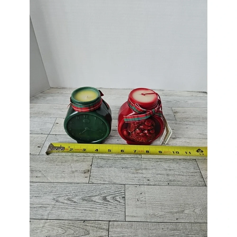Handcrafted Keepsake Christmas Candles Night Before Xmas Vintage 1990 Santa Deco
